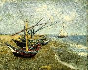 Vincent Van Gogh, fiskear pa stranden vid saintes-mariesbat